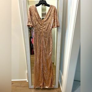 Rose Gold Sequin ball Gown , excellent condition